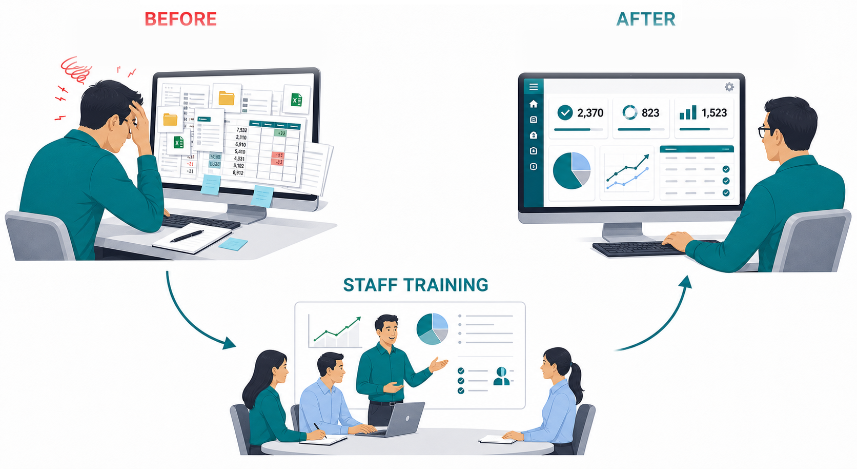 AI training and implementation illustration